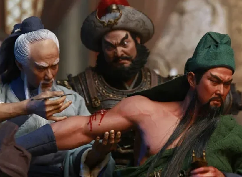 Guan Yu Scraping the Bone to Cure the Poison (with Hua Tuo)